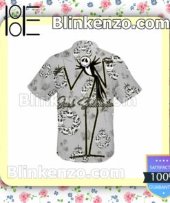 Jack Skellington Wreath Disney Cartoon Graphics Summer Hawaiian Shirt, Mens Shorts a