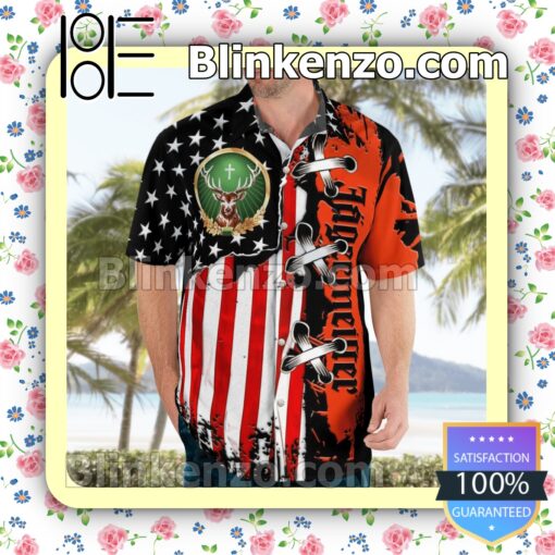 Jagermeister American Flag Color Summer Hawaiian Shirt b