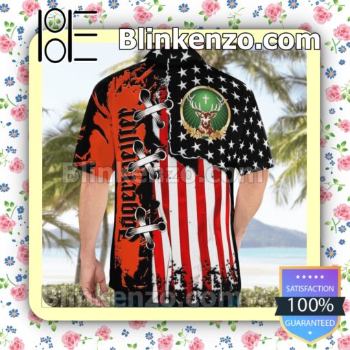Jagermeister American Flag Color Summer Hawaiian Shirt c
