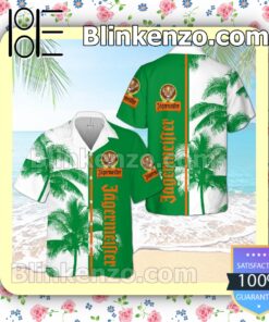 Jagermeister Palm Tree White Green Summer Hawaiian Shirt