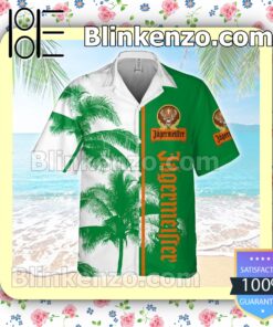 Jagermeister Palm Tree White Green Summer Hawaiian Shirt a