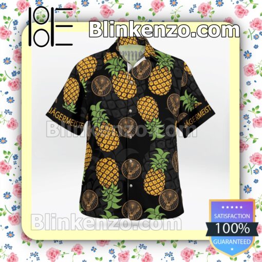Jagermeister Pineapple Black Summer Hawaiian Shirt b