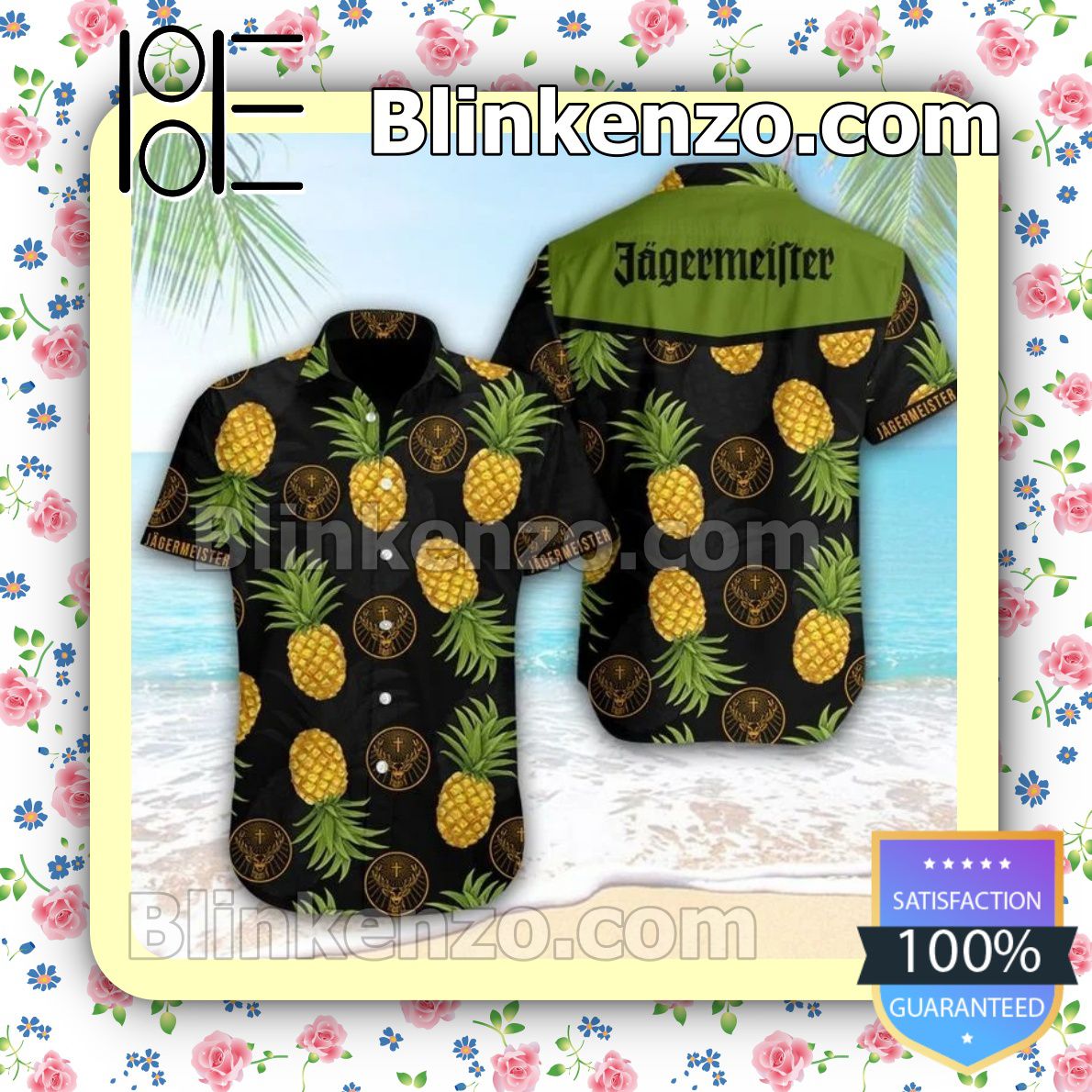 Jagermeister Tropical Pineapple Black Summer Shirts