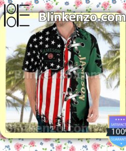 Jameson Irish Whiskey American Flag Color Summer Hawaiian Shirt b
