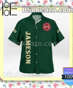 Jameson Irish Whiskey Dark Green Summer Hawaiian Shirt a