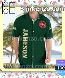 Jameson Irish Whiskey Dark Green Summer Hawaiian Shirt b