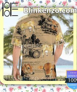 Jersey Cattle Lovers Brown Summer Hawaiian Shirt, Mens Shorts a