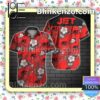 Jet Black Tropical Floral Red Summer Shirts