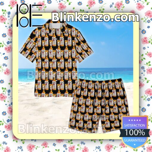 Jim Beam Bottle Seamless Pattern Summer Hawaiian Shirt a
