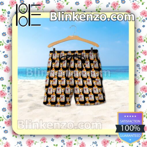 Jim Beam Bottle Seamless Pattern Summer Hawaiian Shirt b