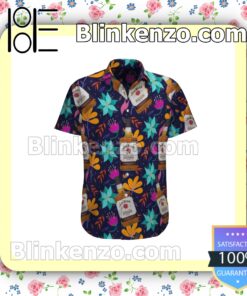 Jim Beam Bourbon Colorful Flowery Summer Hawaiian Shirt