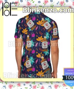 Jim Beam Bourbon Colorful Flowery Summer Hawaiian Shirt b
