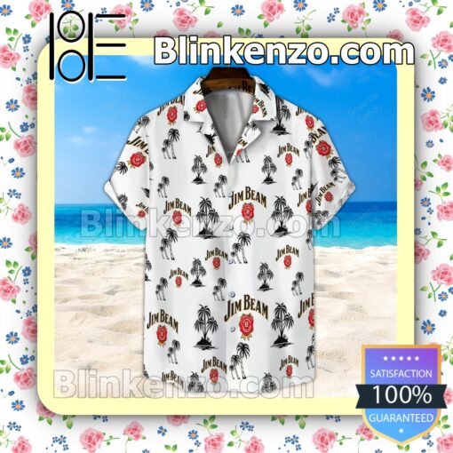 Jim Beam Palm Tree Seamless Pattern Summer Hawaiian Shirt