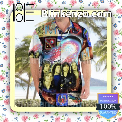 Journey Rock Band Albums Summer Hawaiian Shirt b
