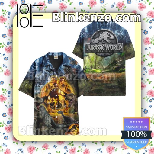 Jurassic World Dominion Signature Summer Hawaiian Shirt b