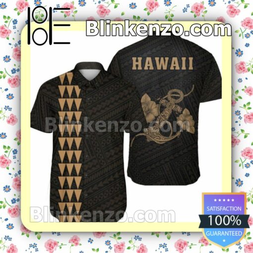 Kakau Polynesian Anchor Gold Summer Shirts