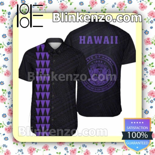 Kakau Polynesian Coat Of Arms Purple Summer Shirts