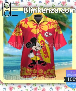 Kansas City Chiefs & Mickey Mouse Mens Shirt, Swim Trunk