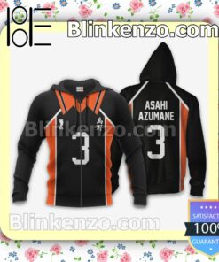 Karasuno Asahi Azumane Uniform Num 3 Haikyuu Anime Personalized T-shirt, Hoodie, Long Sleeve, Bomber Jacket