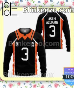 Karasuno Asahi Azumane Uniform Num 3 Haikyuu Anime Personalized T-shirt, Hoodie, Long Sleeve, Bomber Jacket a