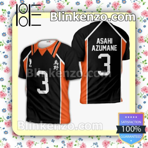 Karasuno Asahi Azumane Uniform Num 3 Haikyuu Anime Personalized T-shirt, Hoodie, Long Sleeve, Bomber Jacket b