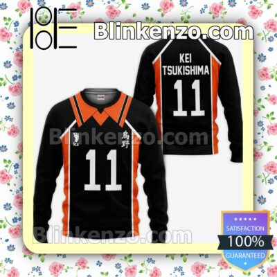 Karasuno Kei Tsukishima Uniform Num 11 Haikyuu Anime Personalized T-shirt, Hoodie, Long Sleeve, Bomber Jacket a