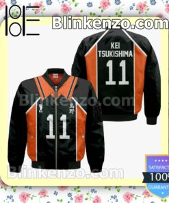 Karasuno Kei Tsukishima Uniform Num 11 Haikyuu Anime Personalized T-shirt, Hoodie, Long Sleeve, Bomber Jacket x