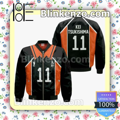 Karasuno Kei Tsukishima Uniform Num 11 Haikyuu Anime Personalized T-shirt, Hoodie, Long Sleeve, Bomber Jacket x