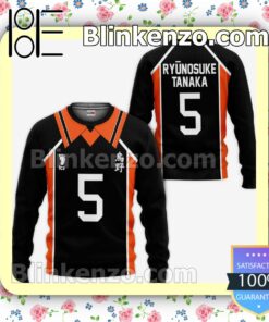 Karasuno Ryunosuke Tanaka Uniform Num 5 Haikyuu Anime Personalized T-shirt, Hoodie, Long Sleeve, Bomber Jacket a