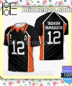 Karasuno Tadashi Yamaguchi Uniform Num 12 Haikyuu Anime Personalized T-shirt, Hoodie, Long Sleeve, Bomber Jacket b