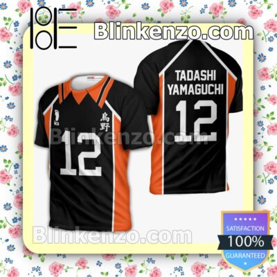 Karasuno Tadashi Yamaguchi Uniform Num 12 Haikyuu Anime Personalized T-shirt, Hoodie, Long Sleeve, Bomber Jacket b