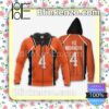 Karasuno Yuu Nishinoya Uniform Num 4 Haikyuu Anime Personalized T-shirt, Hoodie, Long Sleeve, Bomber Jacket
