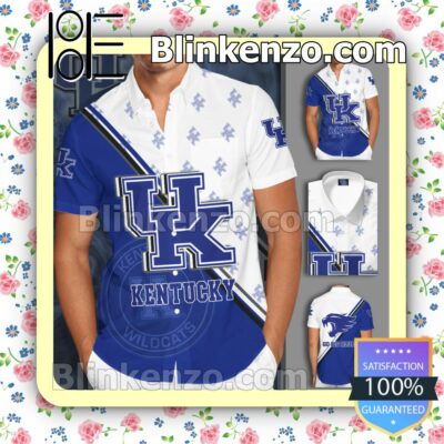 Kentucky Wildcats Neon Blue White Summer Hawaiian Shirt, Mens Shorts