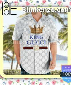 King Gucci White Monogram Luxury Beach Shirts, Swim Trunks a