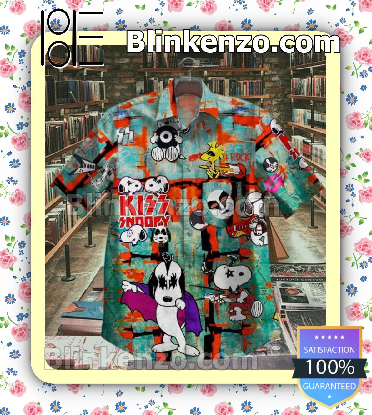 Kiss Band Snoopy Casual Button-down Shirts