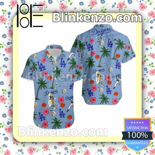 La Dodgers Baseball Tropical Print Summer Shirts