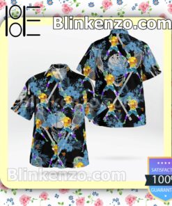 Lacrosse Sport Flowery Black Summer Hawaiian Shirt