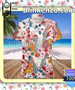 Lady And The Tramp Costume Disney Summer Hawaiian Shirt, Mens Shorts a
