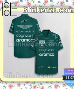 Lance Stroll Aston Martin F1 Team Racing Cognizant Aramco Jcb Alpinestars Summer Hawaiian Shirt, Mens Shorts