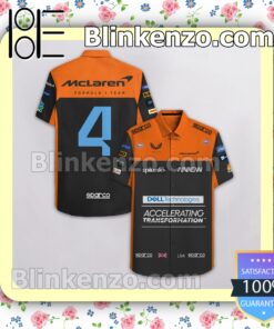 Lando Norris 4 McLaren F1 Team Racing Sparco Dell Technologies Black Summer Hawaiian Shirt b