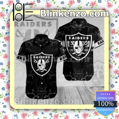 Las Vegas Raiders Lightning Bolt Black Summer Hawaiian Shirt, Mens Shorts