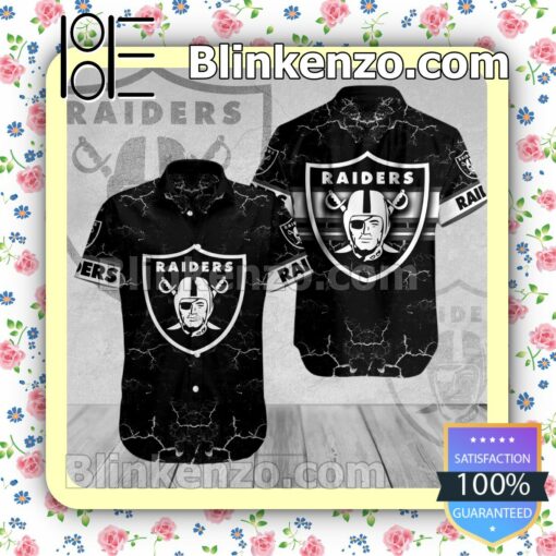 Las Vegas Raiders Lightning Bolt Black Summer Hawaiian Shirt, Mens Shorts