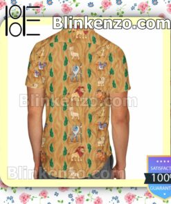 Leaves Pattern The Lion King Disney Cartoon Graphics Inspired Summer Hawaiian Shirt, Mens Shorts a