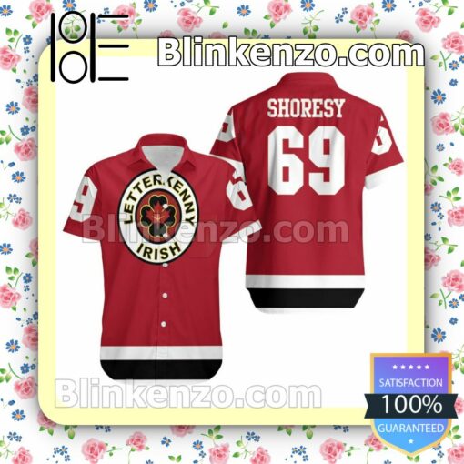 Letterkenny Irish Nhl Shoresy 69 Red Jersey Inspired Summer Shirt