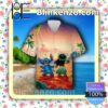 Lilo And Stitch Disney Cartoon Graphics Sunset Summer Hawaiian Shirt, Mens Shorts