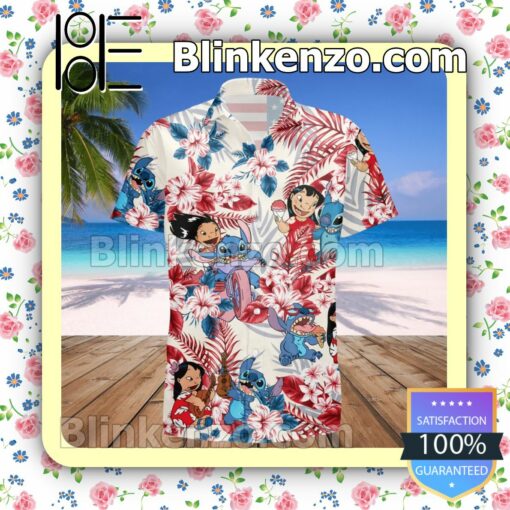 Lilo & Stitch Costume Disney Summer Hawaiian Shirt, Mens Shorts a