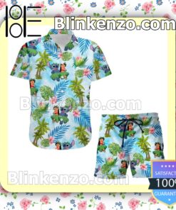 Lilo & Stitch Disney Cartoon Graphics Palm Tree Summer Hawaiian Shirt