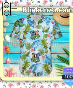 Lilo & Stitch Disney Cartoon Graphics Palm Tree Summer Hawaiian Shirt a