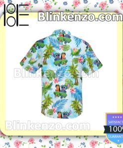 Lilo & Stitch Disney Cartoon Graphics Palm Tree Summer Hawaiian Shirt b