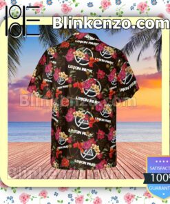 Linkin Park Rock Band Floral Pattern Summer Hawaiian Shirt, Mens Shorts a